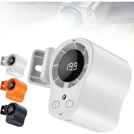 Ventilateur de voiture à pince 2026 avec affichage LED, rotation à 360°, ventilateur turbo rechargeable par USB, mini ventilateur sans balais haute vitesse pour voiture, travail et camping