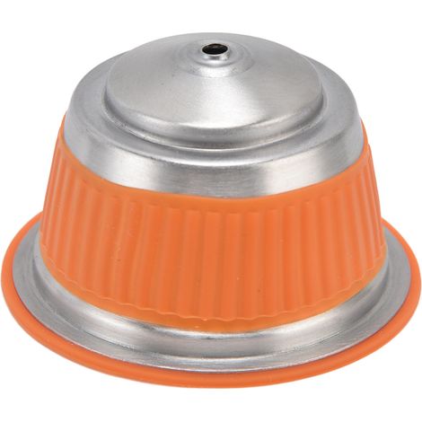 Set mit 2 orangefarbenen, wiederbefüllbaren Edelstahl-Filterhaltern, kompatibel mit Dolce Gusto Kapseln (1/5)