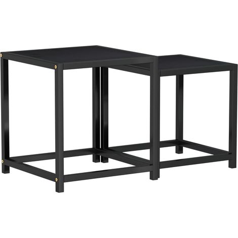 Tea Tables 2 pcs MDF Black vidaXL