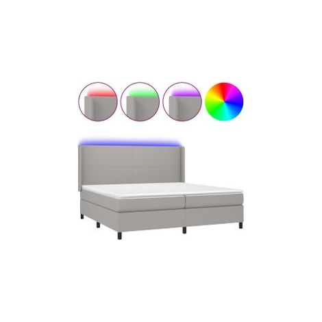 Sommier à lattes de lit matelas LED Gris clair 200x200 Tissu (1/5)