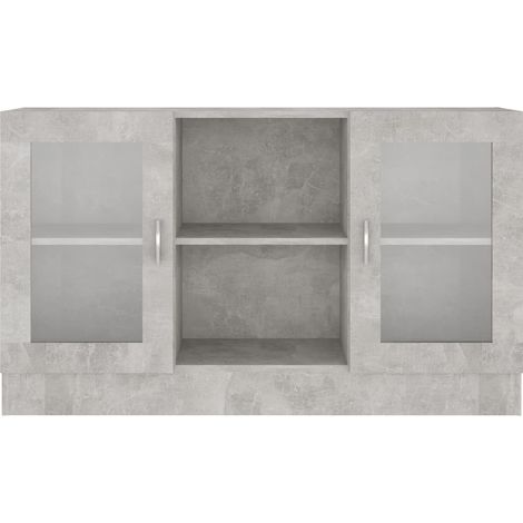 Armoire à vitrine Gris béton 120x30,5x70 cm (1/5)