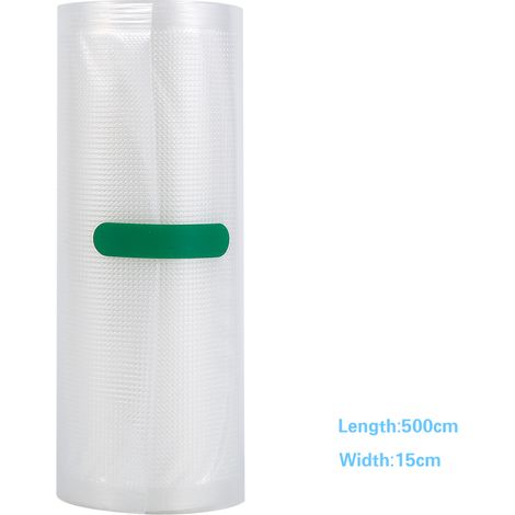 Vakuum-Lebensmittelfolienrollen 15 x 500 cm, PE-Aufbewahrungsbeutel für die Waschmaschine, Frischeverpackung, Küchen-Verschließfolie, 1 Rolle (1/5)