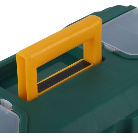 Gelbgrüne Aufbewahrungsbox, Werkzeugkasten für elektrische Geräte, tragbarer Auto-Werkzeugkasten, 43 cm (17 Zoll) (1/5)