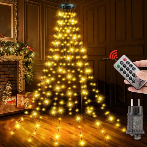Guirlande Lumineuse Sapin de NoëL - 240LED 2M x 12 Guirlandes Lumineuses de Arbre Noel Blanc Chaud avec 8 Modes et Minuterie Mémoire Ilumineuse étanche pour Extérieure Intérieure Lumineux Décorations (1/5)