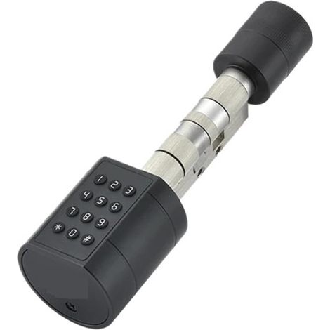 Cylindre d'empreintes digitales électronique Serrure de Porte Intelligente Clavier numérique Code clé Carte télécommande réglable Maison Appartement(Zwart) (1/5)