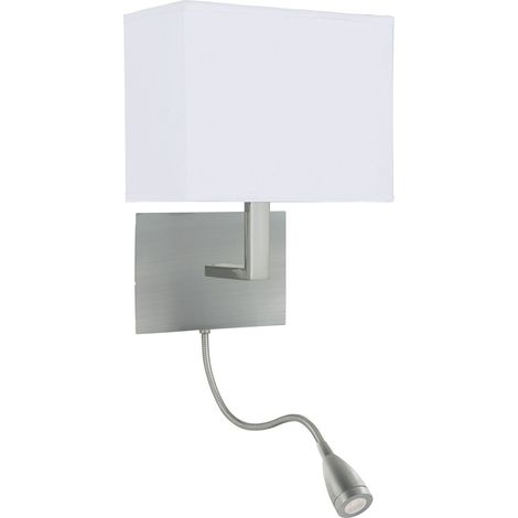 Searchlight - Applique murale intérieure Dual Flexi Arm à 1 lumière, argent satiné, E27 (1/3)