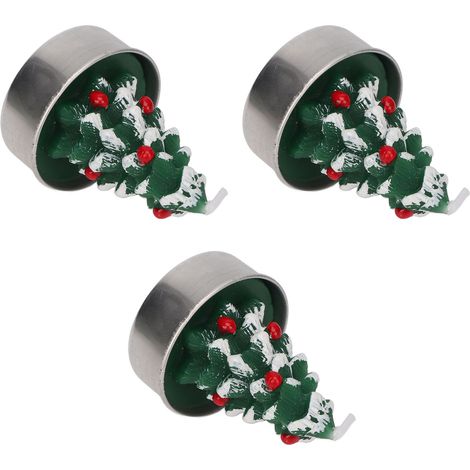 Bougies chauffe-plat en forme de sapin de Noël, fabriquées à la main avec soin. Idéales pour décorer votre intérieur pendant les fêtes. (1/5)