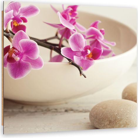 Quadro deco panel, Orchidee rosa nel piatto - 50x50 (1/5)
