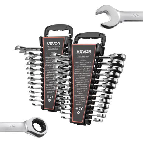 VEVOR Set di Chiavi Combinate a Cricchetto 26 Pezzi, Chiavi a Cricchetto a 72 Denti, Metriche e SAE, con Organizer per Disposizione Ordinata, in Acciaio Cr-V, per Lavori Domestici e Riparazioni Auto (1/5)