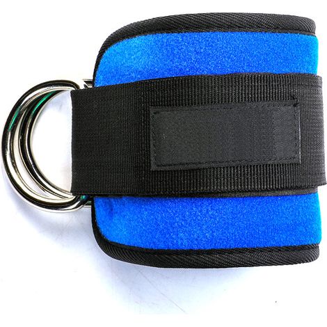 Krafttrainings-Knöchel-, Handgelenk- und Knöchelbandage mit verstellbaren D-Ringen und strapazierfähigem Geflecht für Bauch, Beine und Gesäß, Krafttraining, Männer und Frauen, 2er-Pack, blau (1/5)