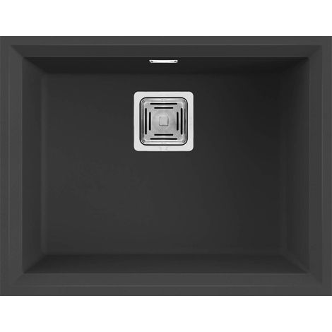 Lavello Elleci Incasso 1 vasca 56x43,8 Karisma 105 Sottotop Granitek Nero Full Black LGK10540BSO (1/2)