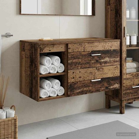 vidaXL Set di mobili per il bagno 2 pcs Legno antico
