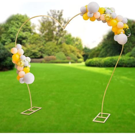 Montgolfière Arch stand 7.7ft mariage en métal Arch cadre back Shift stand coeur arc fond Floral décoration cérémonie de mariage fête d'anniversaire nuptiale douche anniversaire (or) (1/5)