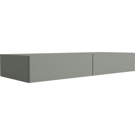 Coiffeuse suspendue avec deux tiroirs, façade lisse - couleur : aloès vert, 100 x 40 x 16 cm (1/5)