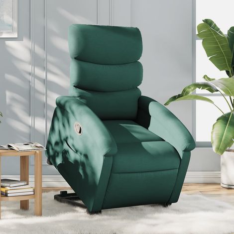 Fauteuil inclinable vert foncé tissu vidaXL (1/5)