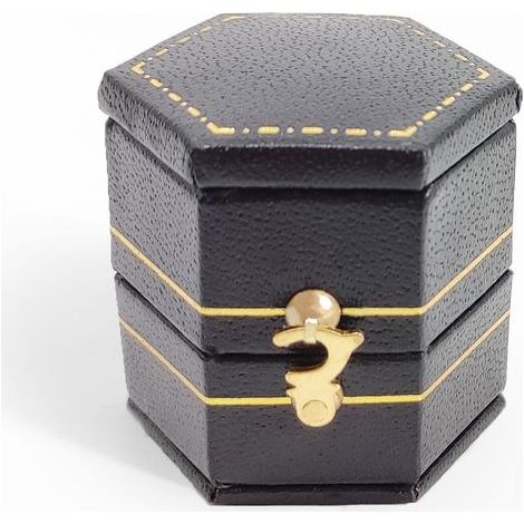 Caja para anillos vintage, organizador de exhibición de joyas, caja de salida de cuero sintético (azul) (1/5)