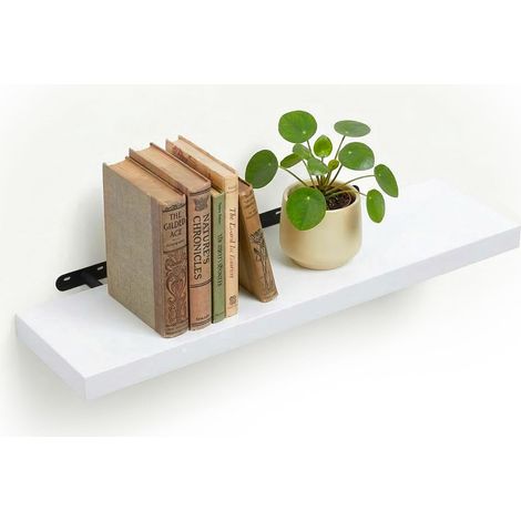 Étagère Murale, Bois et métal, Livres, déco, Salon, Couloir, Cuisine, Choix de Tailles et de Couleurs (1/5)