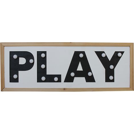 Spazioluzio - wooden play sign with bulb lighting 50x18 cm (1/5)