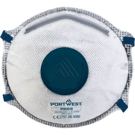 Mascarilla de protección Dolomite con carbón y válvula FFP2 P223 (precio caja 10 uds)