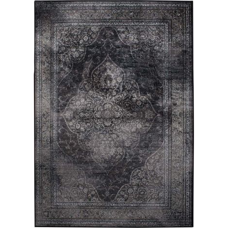 Tapis 200x300 cm en tissu noir - RUGGED (1/5)