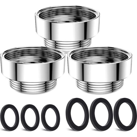 3 pièces Kit d'adaptateur de robinet, Mâle M22 mm vers Femelle M26 mm Ensemble d'adaptateurs pour aérateur de cuisine Adaptateur de robinet d'évier Filtre à eau pour tuyau d'arrosage (1/5)