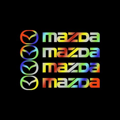(Coloré, 4 pièces) 4 autocollants décoratifs pour poignées de porte et rétroviseurs de voiture, compatibles avec Mazda Speed MS, Axela, Atenza, Demio 5, 6, CX-5, CX-8, MPS, CX-4 et 3. (1/4)
