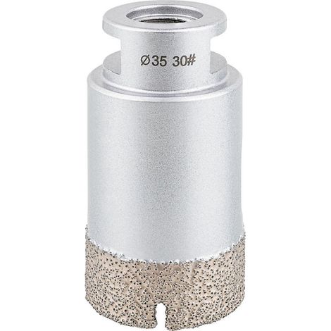 Couronne de perçage à sec pour carrelage Soldia Ø 35 mm, filetage M14, refroidissement intégré