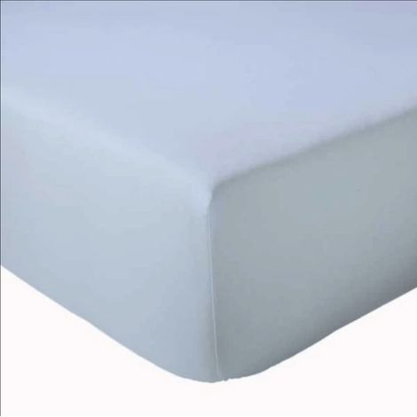 Drap Housse Uni bonnet 30 cm 100% Coton Gris Galet 90x190 cm