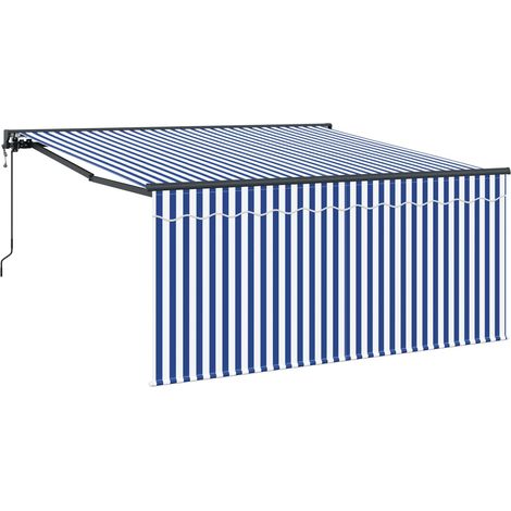 Maison Exclusive - Tenda Retrattile Blu e Bianco 350 x 250 cm