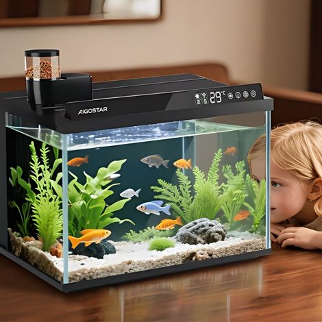 Aquarium Intelligent pour Poissons (Animal de Compagnie) avec Système de Filtrage Automatique et Éclairage LED