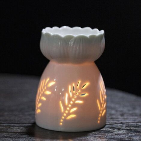Diffuseur d'huiles essentielles en céramique avec bougeoir et veilleuse parfumée, décoration intérieure, aromathérapie. (1/3)