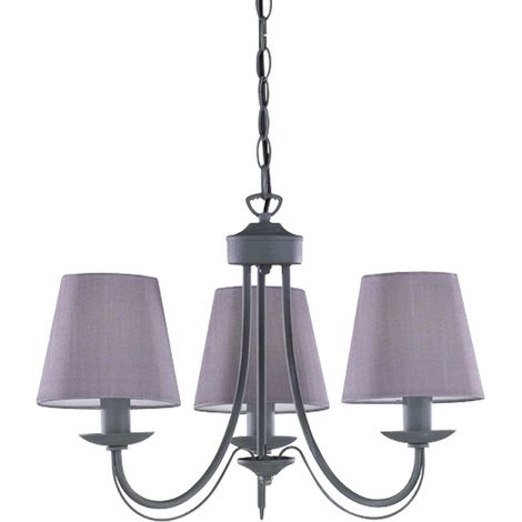 LÚZETE - SUSPENSION 3 LUMIÈRES ARIZONA GRIS (1/5)