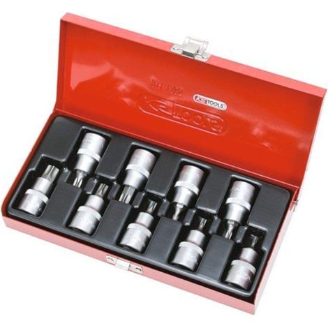 Coffret de 9 douilles tournevis TORX percé 1/2'' - T20