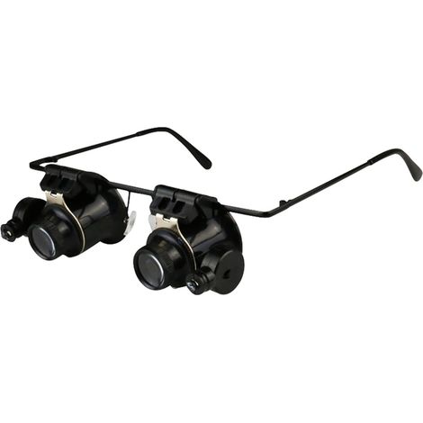 Lente d'ingrandimento 20x con luce LED e batteria, occhiali professionali per la riparazione di orologi, lettura di giornali, alta definizione (1/5)