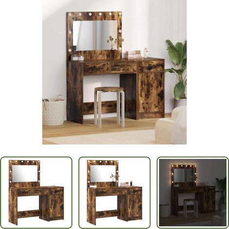 Schminktisch mit Tür - Schminktisch mit Tür 2 pcs Braun 40 x 41 x 75 cm Holzwerkstoff (1/5)