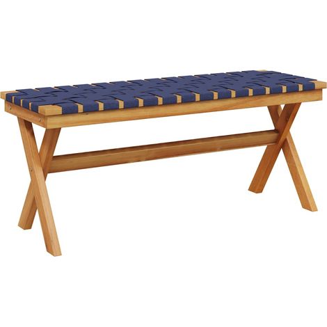 Maison Exclusive - Panca da Giardino Blu Scuro Legno Massello di Acacia e Tessuto (1/5)