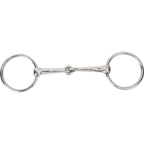 Anneau de cheval en acier inoxydable, mors de filet, bouche articulée creuse pour fournitures équestres (1/4)