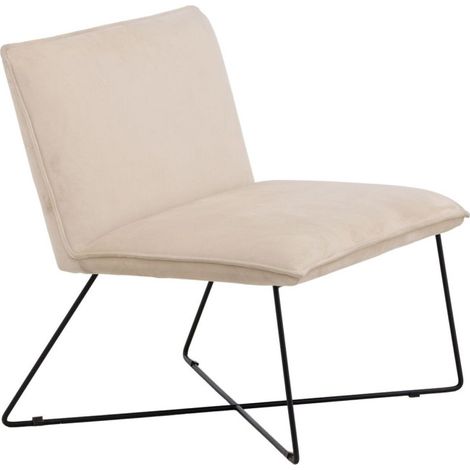 Fauteuil en Velours "X-Lounge" 82cm Beige (1/5)