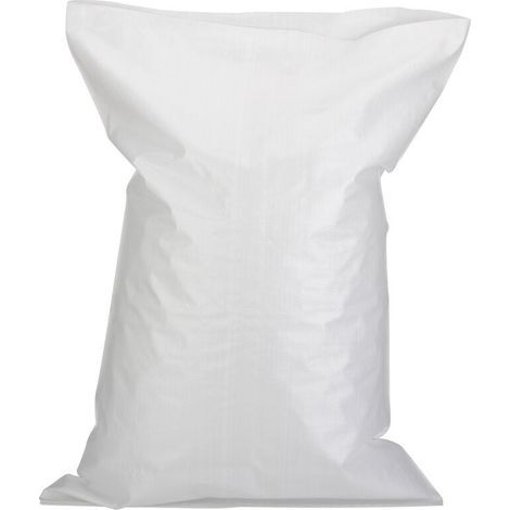 VURAHOME - 10 rubble bags, 50 x 80 cm, 55 kg. Construction and factory waste. Durable and reusable. White woven polypropylene. Gravel, sand, leaves, pebbles. (1/5)