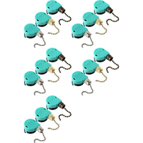 Lot de 15 interrupteurs à chaînette ZE-268S6 pour ventilateurs de plafond et appliques murales, 3 vitesses, 4 fils, finition bronze. (1/5)