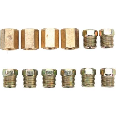 Kit de raccords frein en laiton 7/16"-24 pour tube 1/4", 12 pièces – Accessoires automobile haute résistance (1/4)
