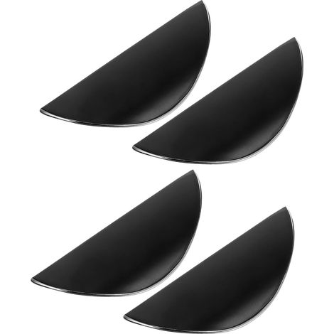 Lot de 4 poignées porte et placard en alliage zinc noir, design (1/5)