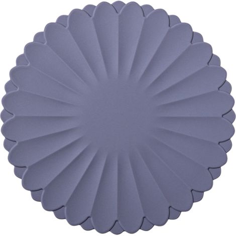2 hitzebeständige Platzsets, geeignet für heiße Speisen, 30 cm Durchmesser, minimalistisches Sonnenblumen-Design – Grau (1/4)