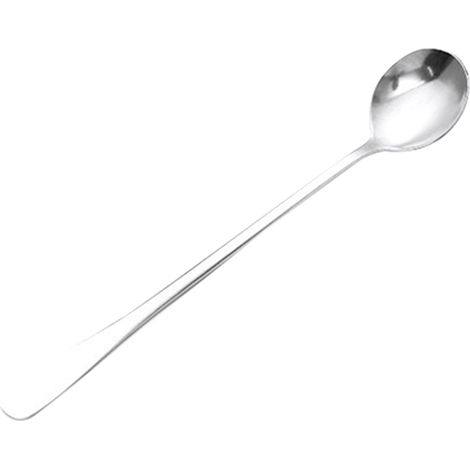 Cuillère Longue En Acier Inoxydable - Tête Ronde 19x3.3cm - Pour Café Glace Dessert - Lot De 1 (1/2)