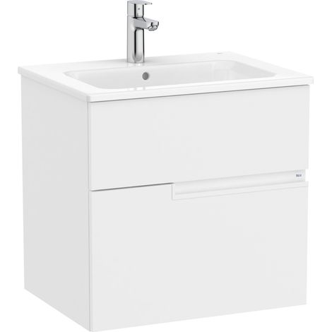 Pack Unik mueble base de 2 cajones + lavabo VICTORIA-N - ROCA Color: Blanco mate (1/2)
