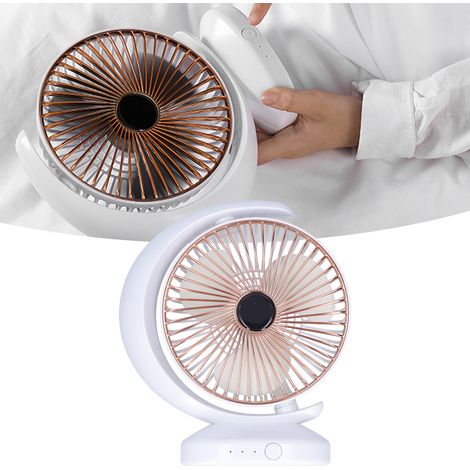 Mini ventilateur portable rechargeable par USB, idéal pour les bureaux et les résidences étudiantes, fonctionnement silencieux, utilisation estivale, chargement USB doré (1/5)