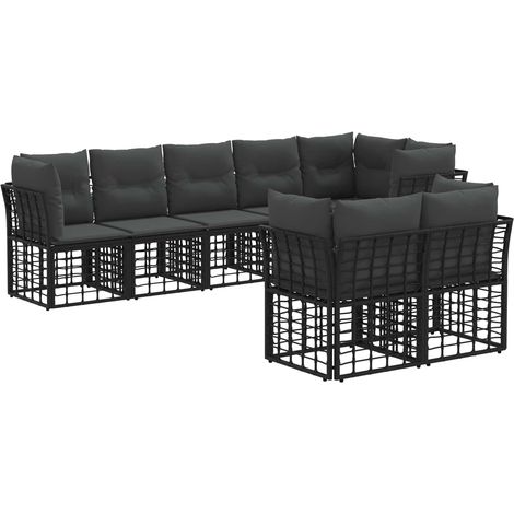 Maison Exclusive - Outdoor-Sofagarnitur Schwarz Polyester