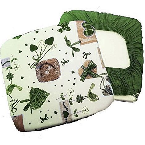TrAdE Shop Traesio - 6 Coprisedia Cuscini Con Fascia Elastico Cuscino Per Sedie Colore Verde Shabby -