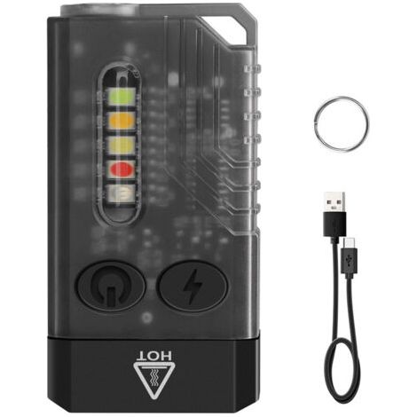 Mini Lampe Torche LED Puissante 1000 Lumens avec Lumière UV 365nm et Lumière Colorée, 12 Modes Petite Lampe De Poche Rechargeable De Porte Clé, IPX4 Étanche Flashlight, Magnétique (1/5)