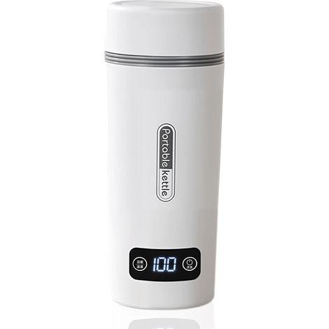 Bollitore da viaggio da 450 ml, bollitore mobile in acciaio inossidabile 304, mini bollitore da viaggio, bollitore portatile per bambini, bollitore da viaggio, piccolo bollitore da viaggio, bianco